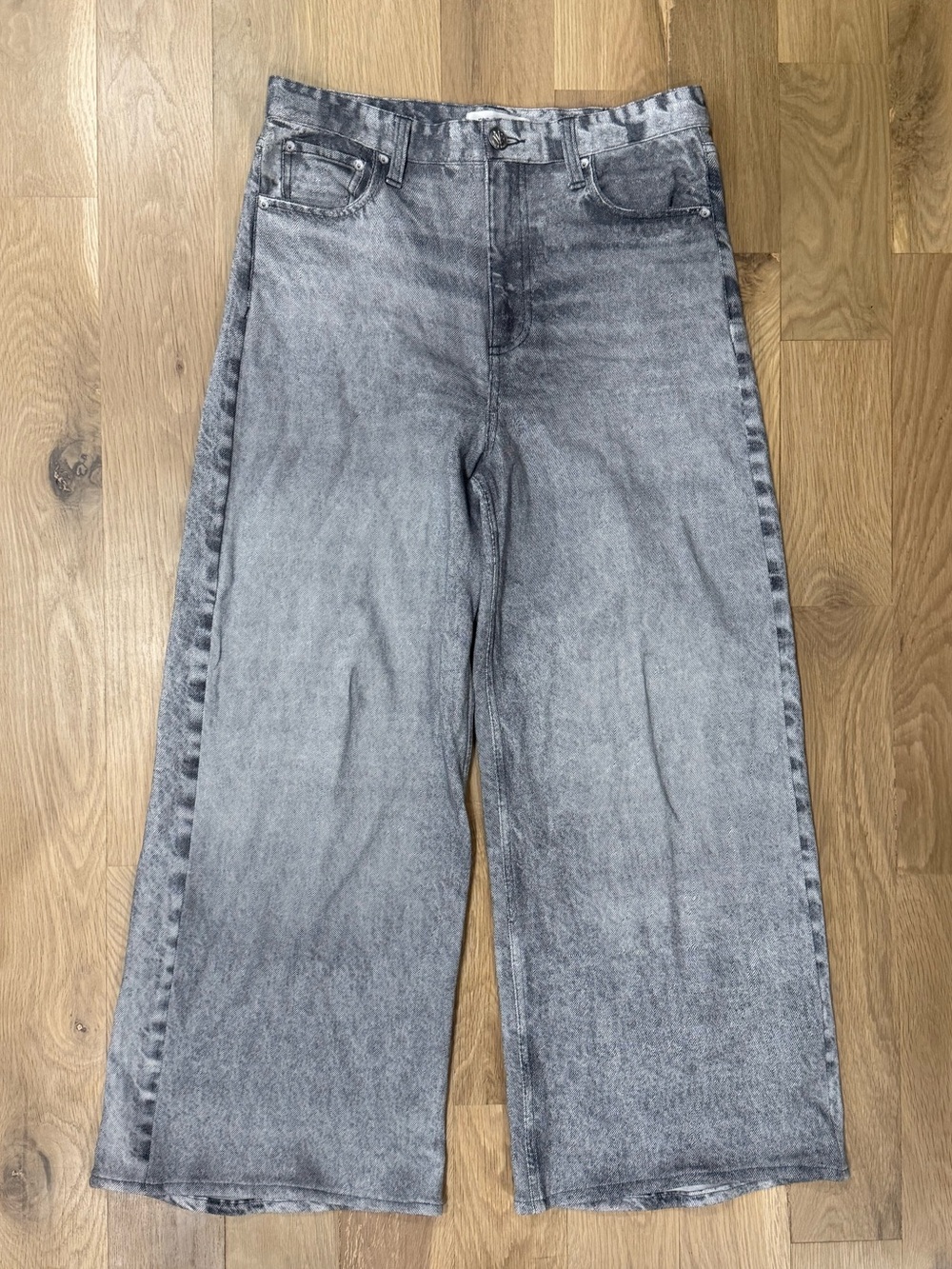 Rag & Bone Miramar Sofie Wide-Leg Grey Washed Jeans